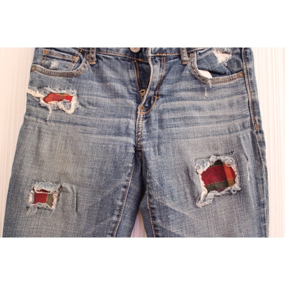 A&F Ripped Skinny Jeans with Patchwork - Picture 3 of 5